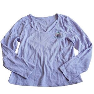 Juicy by juicy Couture light purple long sleeve t shirt waffle knit fits L-XL